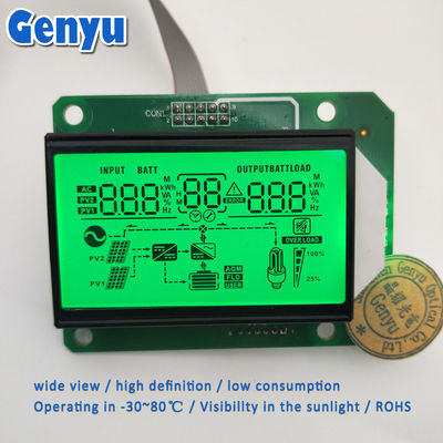 Καλή τιμή. 5.0V Δείκτης LCD με εξατομικευμένο τμήμα HTN Δείκτης LCD με θετικό πράσινο φως υποβάθρου σε απευθείας σύνδεση