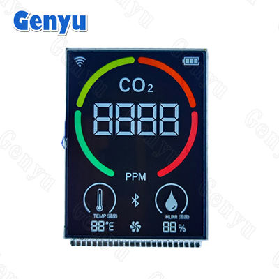 2.5 ιντσών VA LCD οθόνη 4 ψηφίων 7 τμήματα οθόνη 24PIN για ανιχνευτή διοξειδίου του άνθρακα